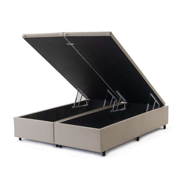 Box baú Gold Bortelli bipartido aberto, mostrando o espaço interno para guardar objetos