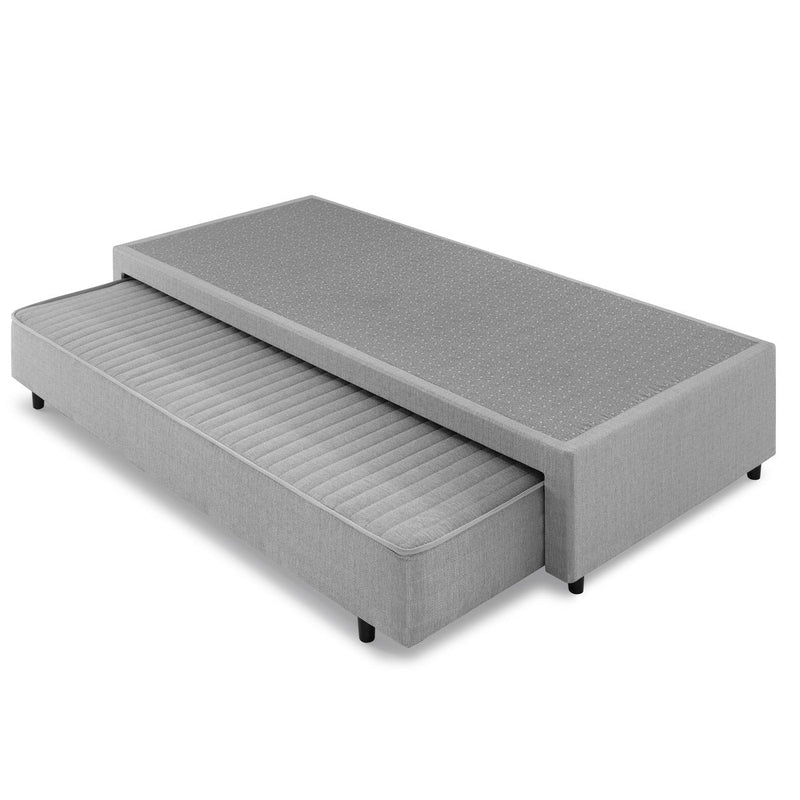 Box Difference com cama auxiliar aberta, linho cinza