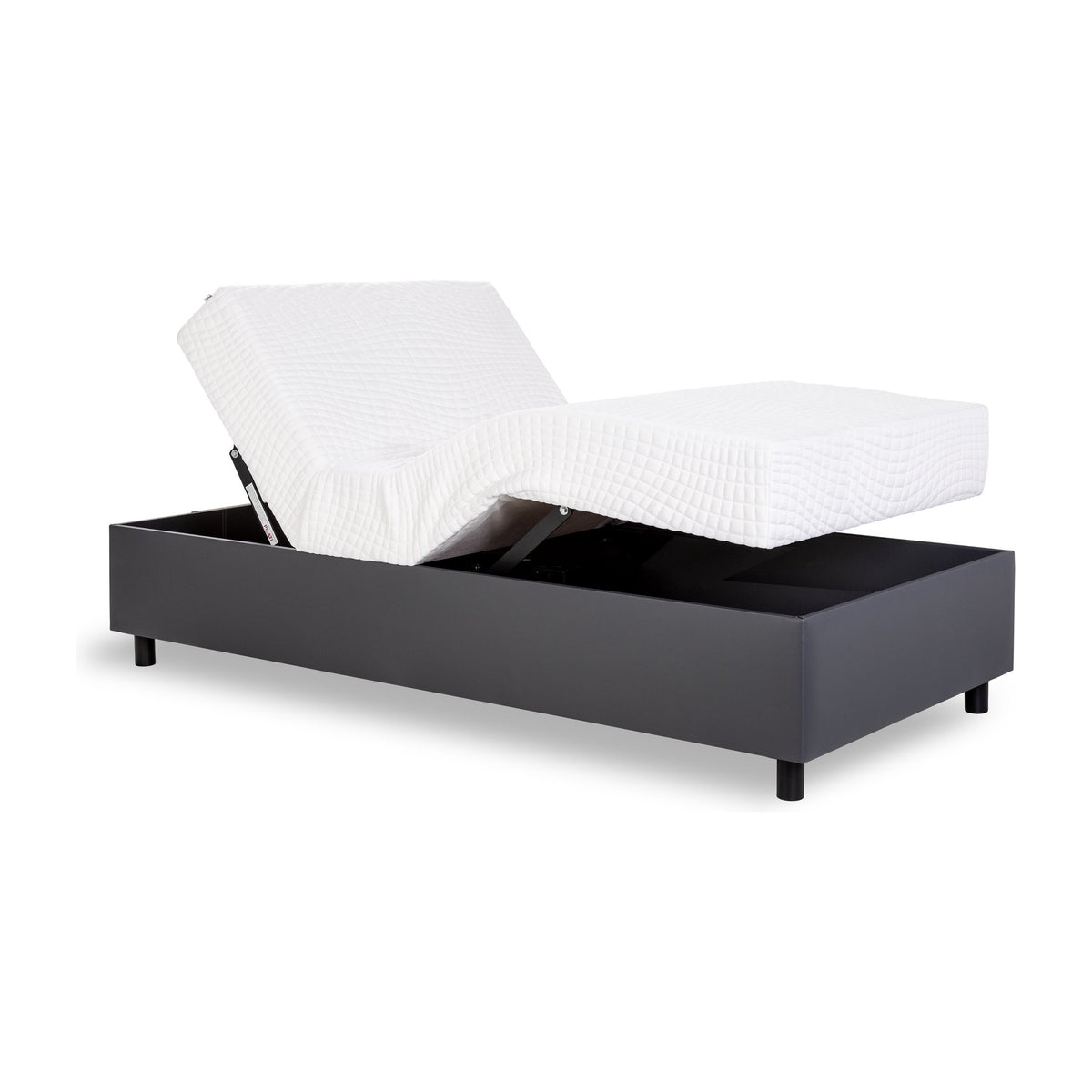 Cama articulada motorizada Pilati Empire solteiro cinza grafite com cabeceira elevada