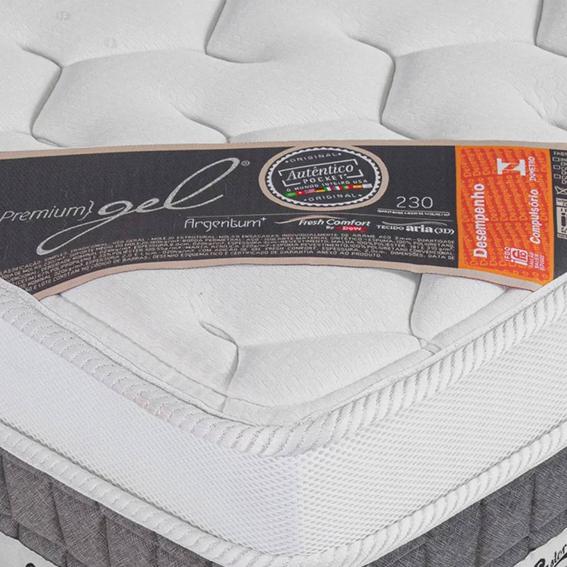 Detalhe do tecido do colchão Castor Premium Gel Pocket