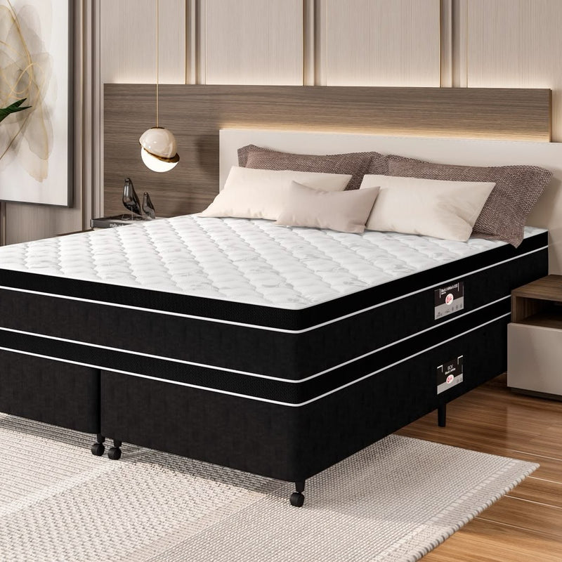 Conjunto Castor Black & White Air D33 Double Face ambientado em quarto com piso de madeira
