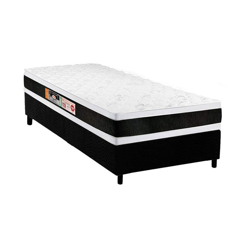 Conjunto Castor Black & White D45 com cama box solteiro preta