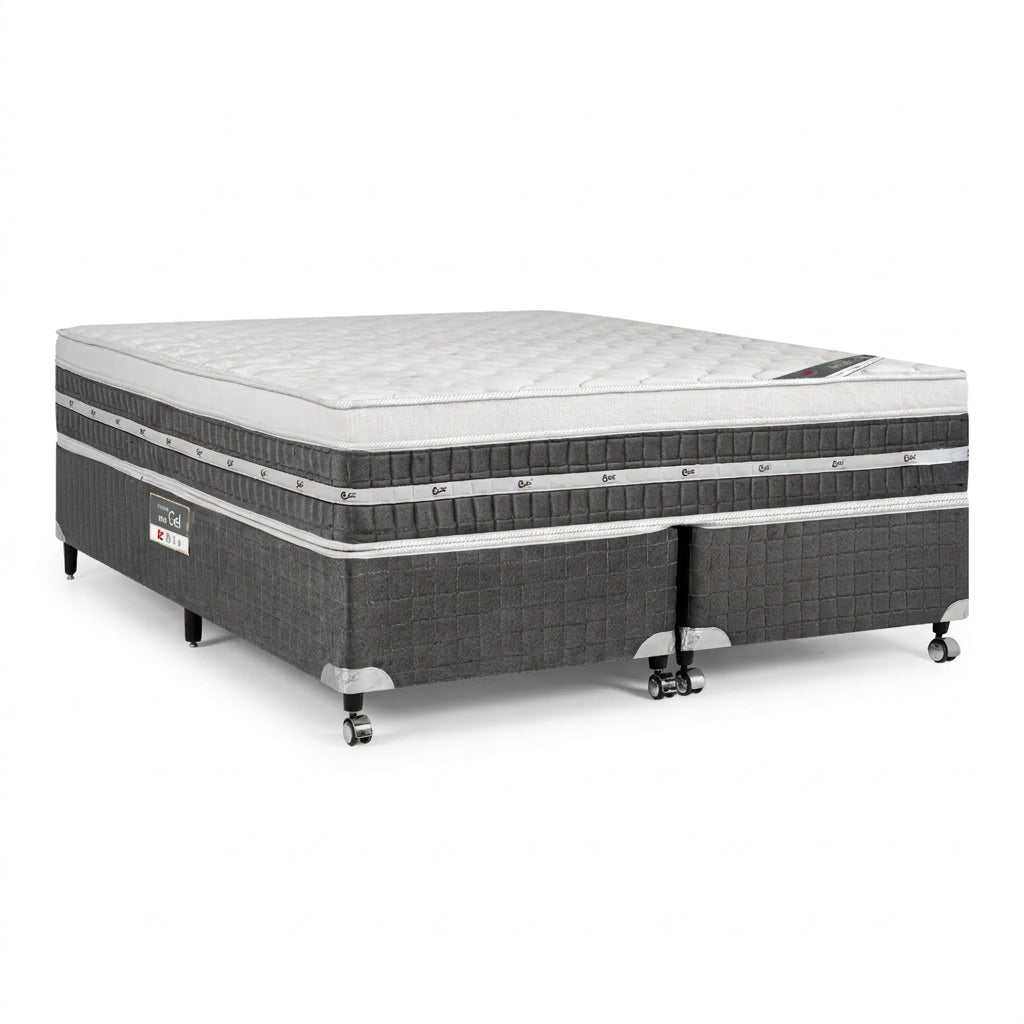 Conjunto cama box e colchão Castor Premium Gel Pocket One Face