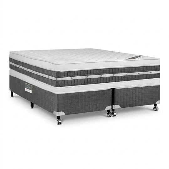 Conjunto cama box e colchão Castor Premium Gel Pocket Double Face