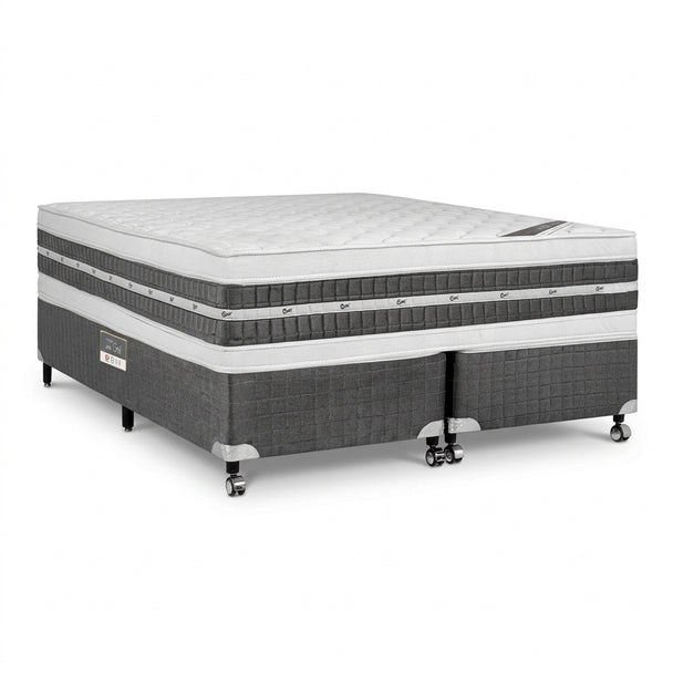 Conjunto cama box e colchão Castor Premium Gel Pocket Double Face