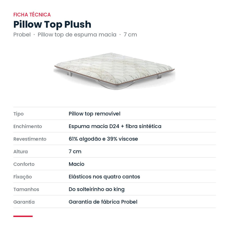 Ficha técnica do Pillow Top Probel Plush