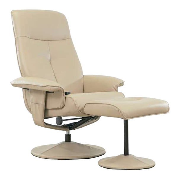 Poltrona reclinável Domann Soft em couro sintético com puff