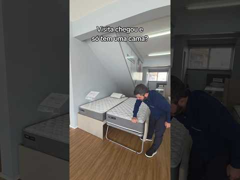 Vídeo da Bicama Flat Pilati mostrando a cama auxiliar deslizando e se elevando até a altura da cama principal